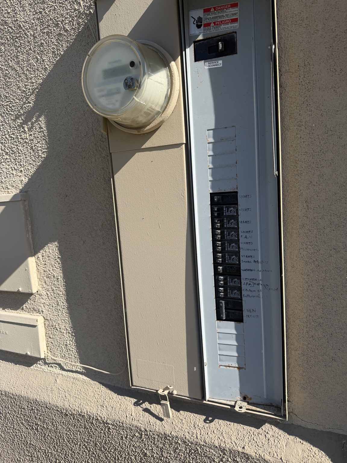 Before: existing 100 amp electrical panel