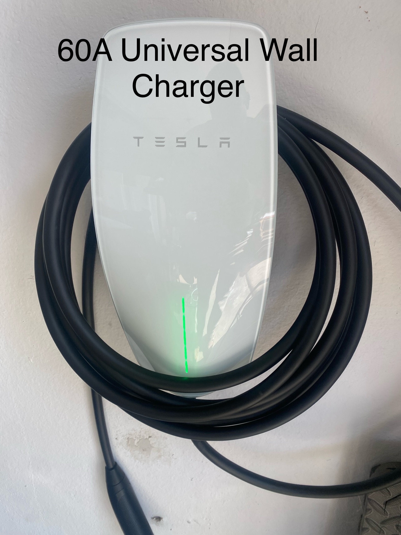 Completed Tesla wall charger installation